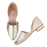 Shoetopia Textured Golden Serena Ballerinas For Women & Girls-Eu40,Gold,7,B0D76WHC2S