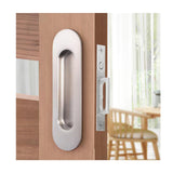 Fihatokus Pocket Door Handles and Edge Pull,6 inch Oval Recessed Flush Finger Pulls,304 Stainless Steel Pocket Door Hardware, Hi