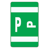 Smead 67186 AlphaZ ColorCoded Second Letter Labels Letter P Dark Green 100/Pack