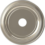 19OD x 3 1/2ID x 1 1/2P Traditional Thermoformed PVC Ceiling Medallion (Fits Canopies up to 11 1/2), Bright Coat Chrome