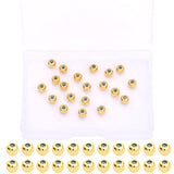 BEADIA 18K Gold Plated Stopper Beads 4mm 20pcs Insert Silicon Round Length Adjust Spacer Beads for Jewelry Making Findings