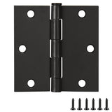 9-Pack Oil Rubbed Bronze Door Hinges - 3.5-inch x 3.5-inch - Square Corner Radius Steel Door Hinge - Fits Standard Doors - Desig