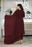 Fashion Basket Georgette Kurta Set With Dupatta For Women Browan L