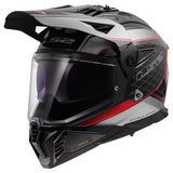 LS2 Helmets Blaze II Adventure Motorcycle Helmet W/SunShield (Gloss 100th Meridian Black/Light Gray/Red - Medium)
