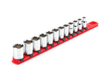 TEKTON 3/8 Inch Drive 6Point Socket Set with Rail, 12Piece (819 mm) | SHD91102
