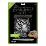 Royal Brush Silver Foil Engraving Art Kit 8X10, White Tiger