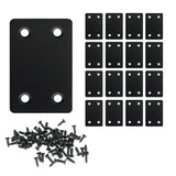 QSJ 16 Pack Black Flat Mending Plate 2.36x1.49'', Stainless Steel Bracket, Straight Metal Brace Bracket, Fixing Joining Plate fo