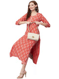 Gosriki Women'S Cotton Blend Printed Straight Kurta With Pant (Kanch Peach-Gs_S_Peach_Small),Peach,,B0CC5RZ9RY