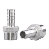 DERNORD Stainless Steel 3/4 Hose Barb x 1 NPT Male - Home Brew Pipe Fitting Pack of 2
