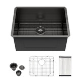 Kichae 21 Laundry Sink Undermount Black - 21x18 Inch Undermount Utility Sink Stainless Steel 12 Deep Single Bowl Under Counter L