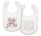 Tobin T21708 Angel Bib Pair Stamped Cross Stitch Kit, 9 by 14Inch, White, 9 x 14, Set of 2
