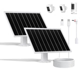 DSOGFOA 8W Solar Panel for Security Camera, Waterproof Outdoor Solar Charger with USB-C&DC&Micro USB Port for Ring/Wyze Recharge