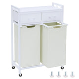 Timberer Laundry Hamper, Laundry Sorter 2 Section, Rolling Laundry Basket with Wheels, 2 Drawers, 214.5 Gal (55 L), Pull-Out