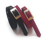 Genericxxxl Oversize Plus Size Ladies Formal Casual Denim Material Jeans Belt 2Pcs Black And Maroon