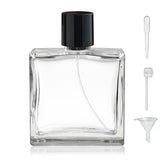 Yerpkefey 100ml/3.4 Oz Glass Spray Bottle Perfume Atomizer,Empty Refillable Perfume Spray Bottle with 3 Kinds of Dispenser (A4)