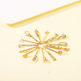 Doromy 15 Packs Rhinestone Faux Pearl Wedding Hair Accessories - Elegant Golden Bobby Pins, Hollow Design Hair Clips and Barrett