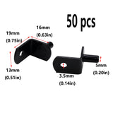 Risbay 40PCS Black 0.2 Stainless Steel Cabinet Shelf Pegs Support Cabinet Shelf Pins L Shape Furniture Replacement Peg with Ca