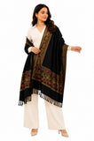 Women Jacquard Pashmina Feel Stole | Floral Border Design | Soft Winter Shawl With Tassels | College Wear Stoles, Travel Wrap Fo