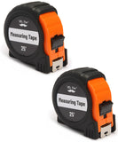 Mr. Pen- Retractable Tape Measure 25 ft, 2 Pack, Orange, Steel Retractable Measuring Tape with Fractions