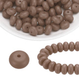 HARFINGTON 110Pcs Silicone Beads 14mm Lentil Rubber Focal Beads Bulk for Pens Keychain Bracelet Necklace DIY Crafts Making, Coff