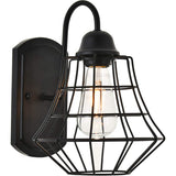 Living District Candor 1-Light Mid-Century Metal Wall Sconce In Black