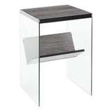 Convenience Concepts SoHo End Table, Weathered Gray / Glass