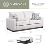 American Furniture Classics Relay Mist 4-Piece Set With Sleeper Sofas, Soft Washed Cream Tweed