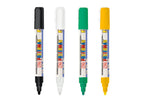 Zig POSTERMAN Medium TIP SIZE: 2 mm [Black,White,Green,Yellow Special combo set] Never Fade Quick Dry and Permanent Works on Roc