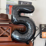 Atpata Funky Black Number Foil Balloons for Numeric Milestone Parties (32 INCH, 5)