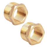 lasuroa 4pcs Brass Reducer Hex Bushing, 3/4 NPT Male to 1/2 NPT Female Heavy Duty Threaded Pipe Fitting Reducer Adapter for Plum