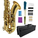 WUQIMUSC Alto Saxophone Eb for Beginners - Complete Saxophone Kit with Hard Case, Mouthpiece, Neck Strap, Reeds, Cleaning Kit - 