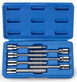 Neiko 10072A 3/8-Inch Drive Extra Long Allen Hex Bit Socket Set, SAE, 1/8-Inch - 3/8-Inch | S2 and Cr-V Steel, 7-Piece Set