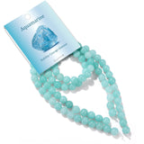 Risyfjew 100PCS 8mm Natural Aquamarine Beads Gemstone Round Loose Beads for Jewelry Making Chakra Crystal Stone Beads for Bracel