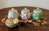 PUJA CELEBRATIONS Pichwai Print Dry Fruit Box, Metal Gift Box, Ethnic Decorative Storage Containers for Home Dcor, Gifting, Snac
