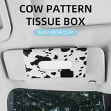 Cow Print Car Accessories for Women, Premium Tissues Box, Tissue Holder for Truck, Universal Napkin Dispenser for SUV, Car Tissu