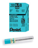 Pentel Super HiPolymer Lead Refill, 0.7mm Medium, B, 144 Pieces of Lead (50B),Gray
