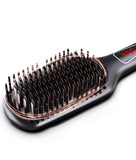 MEGAWISE Pro Ceramic Ionic Hair Straightener Brush for Home Salon | MCH Fast 20s Heating Tech with Auto-Off Safety | Anti-Scald 