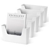 YOHOM No Drilling File Holder Wall Mails Magazines Organizer Adhesive Door Mount, Single Pocket, (White 1) (WHITE, 5 PCS)