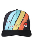 Kidsville Official Pokemon Pikachu Charmandar Bulbasaur Squirtle Black Trucker Cap For Kids Boys | Adjustable Closure