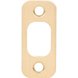 Stone Harbor Hardware Round Corner Deadbolt Strike Plate, 1 x 2-1/4, 1-5/8 Center-to-Center, Satin Brass
