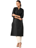 Libas Women'S Silk Regular Kurta (29275_Black