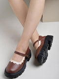 Shoetopia Round Toe Brown Mary Janes Bellies For Women & Girls-Eu37,Brown,4,B0D76T3JK3