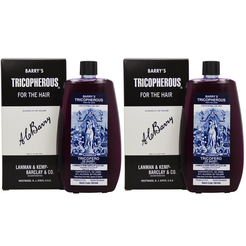 LK Barry's Tricopherous liquid regular for Hair (black) 8oz Pack of 2