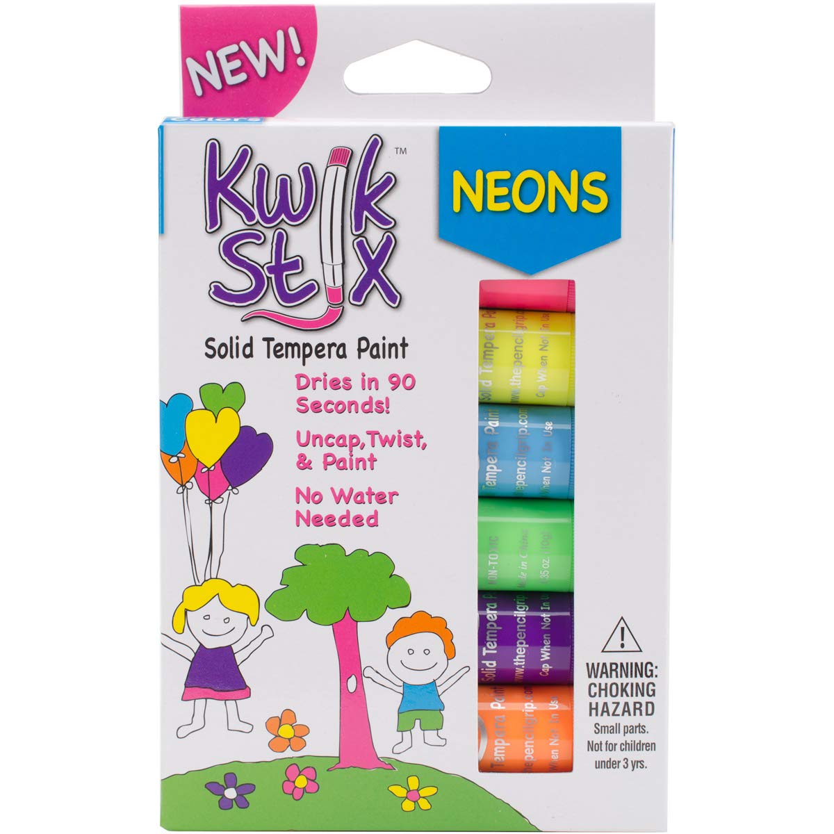The Pencil Grip Tpg-610 Kwik Stix, Classic, Assorted Neon