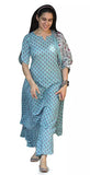 Anni Designer Women'S Cotton Straight Kurta With Pant & Dupatta (Kptd-Cot-10003-Light Blue_Xxl_Light Blue_Xx-Large),Light Blue,2XL