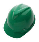 MSA 10150222 Green VGard Cap Style Safety Hard Hat With FasTrac III Ratchet Suspension | High Density Polyethylene Shell, Supe