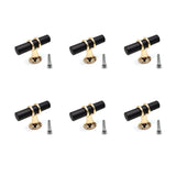 Susenya Knobs for Dresser Drawers,6-Pack Drawer Knobs 1.97 Length T Knobs for Dresser Drawers Single Hole Zinc Alloy Black Gold 