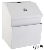 Suggestion Box with Lock and keys, Metal Wall Mounted Ballot Box, Iron steel Donation and Collection Drop Box 8.5 H x 6 W x 7 L 