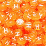 200PCS Letter Beads 4x7mm Acrylic Colorful Transparent Letter H Beads for Jewelry Making Bracelet