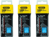Stanley TRA708T Sharpshooter 1,000 1/2 12MM steel narrow crown staples T50 (3 Pack)